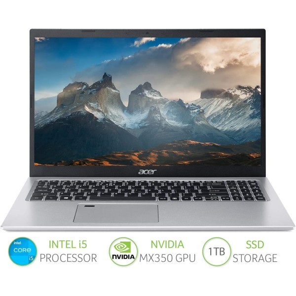 Acer 宏碁 Aspire 5 A515-56G 15.6 英寸笔记本电脑 - (英特尔酷睿i5-1135G7,8GB 内存,1TB SSD,NVIDIA MX350,全高清显示屏,Windows 10,银色)