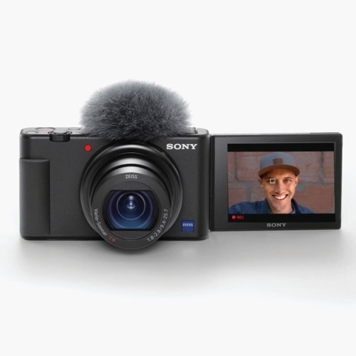 Sony 索尼 ZV-1 数码相机,内容创作者,Vlogging和YouTube,带翻转屏幕,内置麦克风,4K HDR 视频,触摸屏显示,实时视频流,网络摄像头